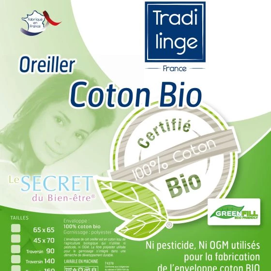 Oreiller coton Bio